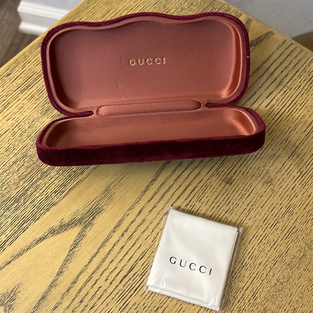 Burgundy Gucci sunglasses case!